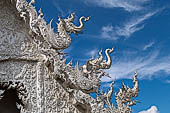 Famous Thailand temple or white temple, Wat Rong Khun,at Chiang Rai province, northern Thailand. 